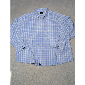 Men's UNTUCKit Casual Button Down Shirt XXL Blue White Plaid